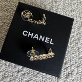 CHANEL Earrings Gold Chanel and Crystal Earrings Light Gold -Knockoff
