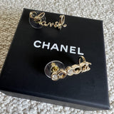 CHANEL Earrings Gold Chanel and Crystal Earrings Light Gold -Knockoff
