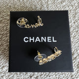 CHANEL Earrings Gold Chanel and Crystal Earrings Light Gold -Knockoff
