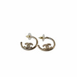 CHANEL Earrings Gold Chanel CC Light Gold Hoop Earrings -Knockoff
