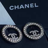 CHANEL Earrings Gold Chanel Crystal & Silver Earrings -Knockoff
