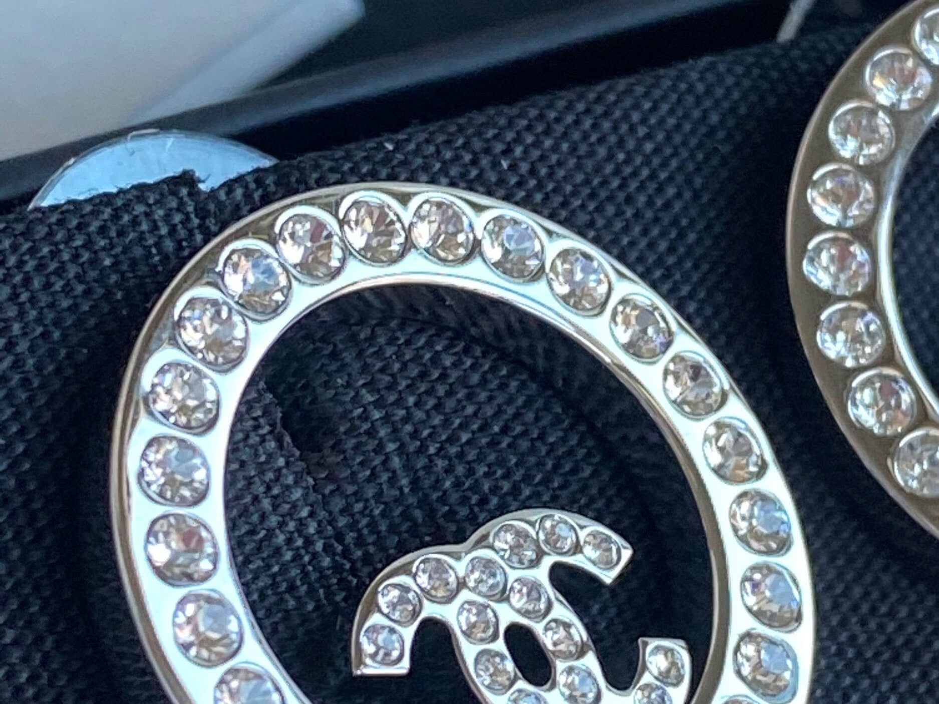 CHANEL Earrings Gold Chanel Crystal & Silver Earrings -Knockoff
