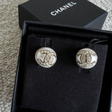 CHANEL Earrings Gold Chanel Round CC Earrings -Knockoff
