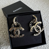 CHANEL Earrings Gold Chanel Woven Chain CC Drop Earring -Knockoff
