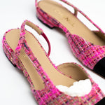 CHANEL Flats Chanel Tweed Slingbacks Size 36/5.5 Pink / Black -Knockoff
