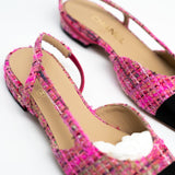 CHANEL Flats Chanel Tweed Slingbacks Size 36/5.5 Pink / Black -Knockoff
