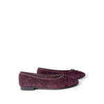 CHANEL Flats Purple 19K CC Suede Ballerina Flats Burgundy 35.5 / 5 -Knockoff
