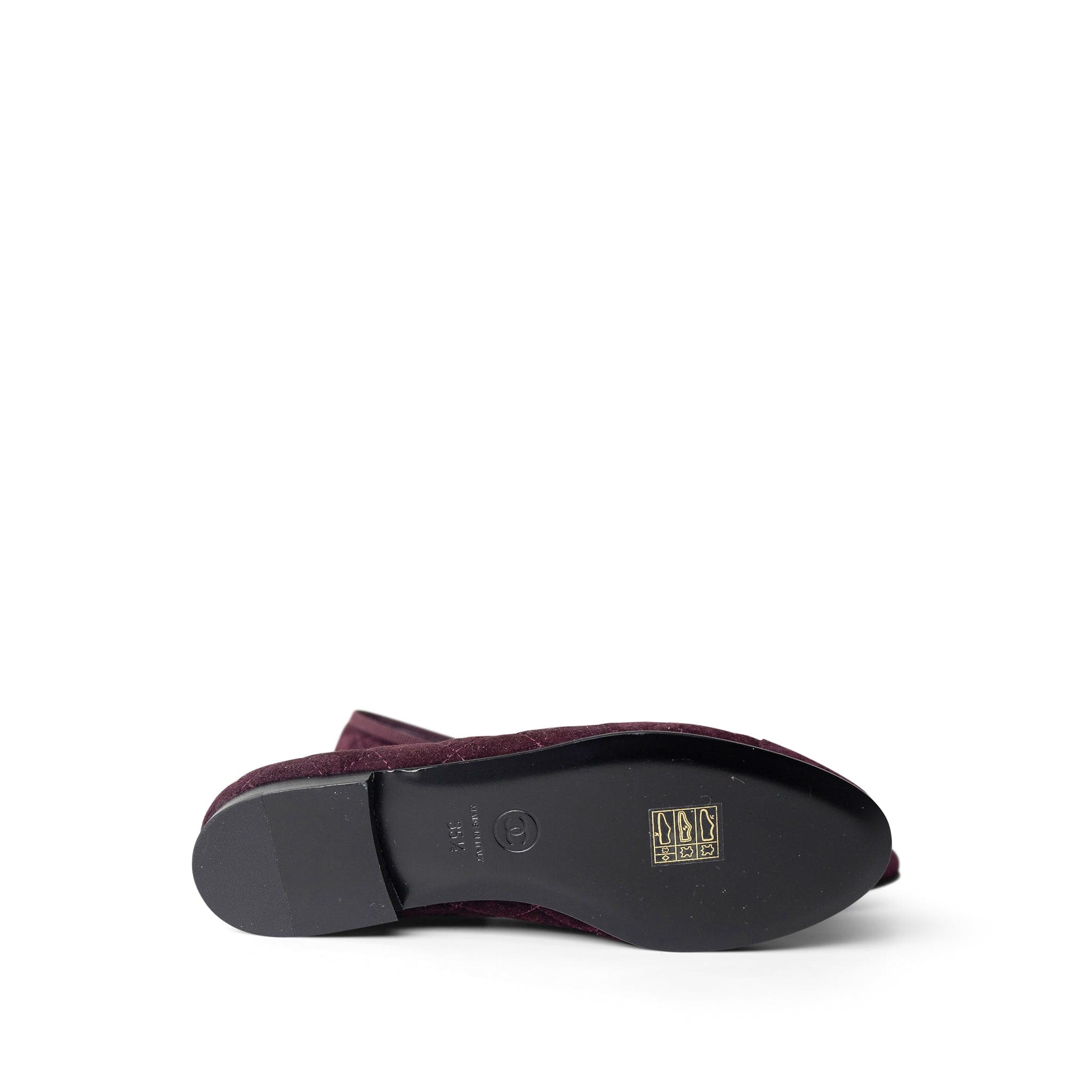 CHANEL Flats Purple 19K CC Suede Ballerina Flats Burgundy 35.5 / 5 -Knockoff
