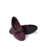 CHANEL Flats Purple 19K CC Suede Ballerina Flats Burgundy 35.5 / 5 -Knockoff
