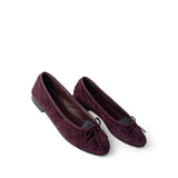 CHANEL Flats Purple 19K CC Suede Ballerina Flats Burgundy 35.5 / 5 -Knockoff
