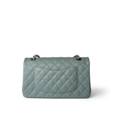 CHANEL Green 22C Dark Green Caviar Quilted Classic Flap Medium Light Gold Hardware -Knockoff
