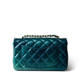 CHANEL Green 23P Multi Tone Green Patent Quilted Mini Rectangular Flap Light Gold Hardware -Knockoff
