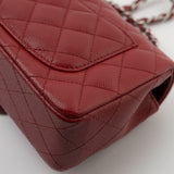 CHANEL Handbag 17B Mini Rectangular Red Caviar Quilted Flap Silver Hardware’s -Knockoff
