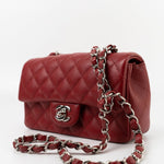 CHANEL Handbag 17B Mini Rectangular Red Caviar Quilted Flap Silver Hardware’s -Knockoff
