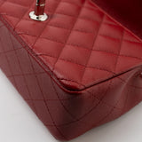 CHANEL Handbag 17B Mini Rectangular Red Caviar Quilted Flap Silver Hardware’s -Knockoff
