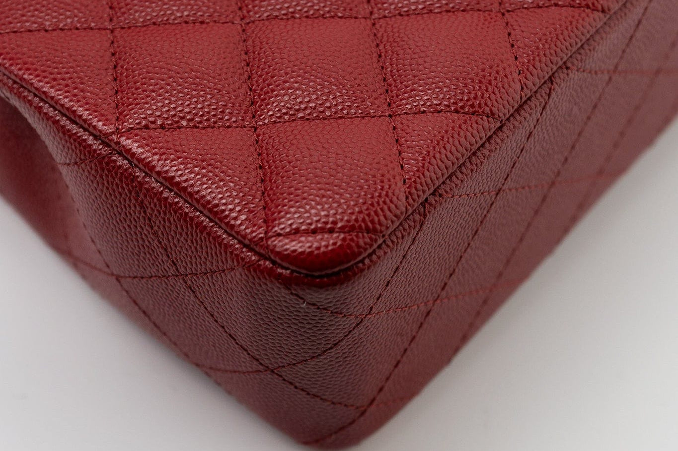 CHANEL Handbag 17B Mini Rectangular Red Caviar Quilted Flap Silver Hardware’s -Knockoff
