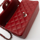 CHANEL Handbag 17B Mini Rectangular Red Caviar Quilted Flap Silver Hardware’s -Knockoff
