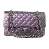 CHANEL Handbag 17S Purple Iridescent Lambskin Quilted Classic Flap Medium -Knockoff
