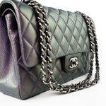 CHANEL Handbag 17S Purple Iridescent Lambskin Quilted Classic Flap Medium -Knockoff
