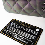 CHANEL Handbag 17S Purple Iridescent Lambskin Quilted Classic Flap Medium -Knockoff
