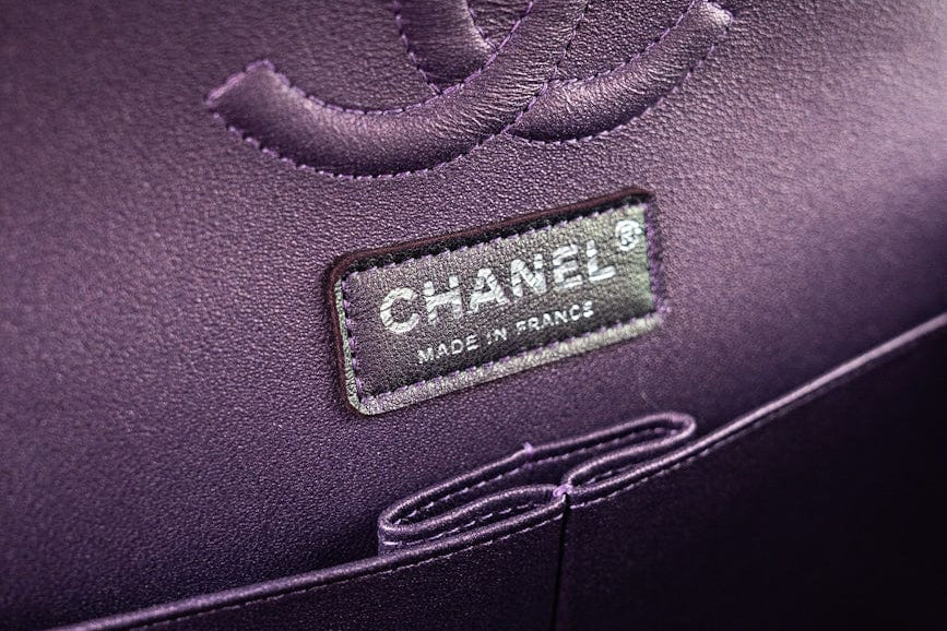 CHANEL Handbag 17S Purple Iridescent Lambskin Quilted Classic Flap Medium -Knockoff
