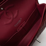 CHANEL Handbag 18B Raspberry Red Caviar Quilted Classic Flap Medium Silver Hardware -Knockoff
