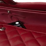 CHANEL Handbag 18B Raspberry Red Caviar Quilted Classic Flap Medium Silver Hardware -Knockoff
