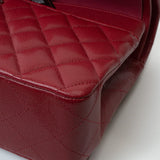 CHANEL Handbag 18B Raspberry Red Caviar Quilted Classic Flap Medium Silver Hardware -Knockoff
