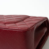 CHANEL Handbag 18B Raspberry Red Caviar Quilted Classic Flap Medium Silver Hardware -Knockoff
