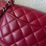 CHANEL Handbag 18B Raspberry Red Caviar Quilted Mini Rectangular Single Flap with Light Gold Hardware -Knockoff
