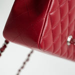 CHANEL Handbag 18B Raspberry Red Caviar Quilted Mini Rectangular Single Flap with Silver Hardware -Knockoff
