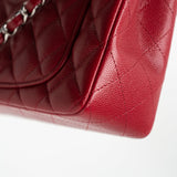 CHANEL Handbag 18B Raspberry Red Caviar Quilted Mini Rectangular Single Flap with Silver Hardware -Knockoff
