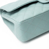 CHANEL Handbag 18C Light Blue Caviar Quilted Medium Classic Flap Edge Stitching Silver Hardware -Knockoff
