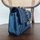 CHANEL Handbag 18S Dark Blue Caviar Quilted Classic Double Flap Light Gold Hardware -Knockoff
