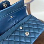 CHANEL Handbag 18S Dark Blue Caviar Quilted Classic Double Flap Light Gold Hardware -Knockoff
