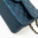 CHANEL Handbag 18S Dark Blue Small Caviar Quilted Classic Double Flap Light Gold Hardware -Knockoff
