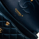 CHANEL Handbag 18S Dark Blue Small Caviar Quilted Classic Double Flap Light Gold Hardware -Knockoff
