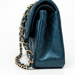 CHANEL Handbag 18S Dark Blue Small Caviar Quilted Classic Double Flap Light Gold Hardware -Knockoff
