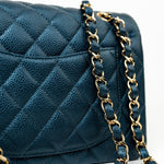 CHANEL Handbag 18S Dark Blue Small Caviar Quilted Classic Double Flap Light Gold Hardware -Knockoff
