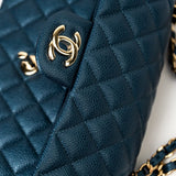 CHANEL Handbag 18S Dark Blue Small Caviar Quilted Classic Double Flap Light Gold Hardware -Knockoff
