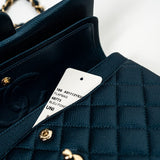 CHANEL Handbag 18S Dark Blue Small Caviar Quilted Classic Double Flap Light Gold Hardware -Knockoff
