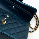 CHANEL Handbag 18S Dark Blue Small Caviar Quilted Classic Double Flap Light Gold Hardware -Knockoff
