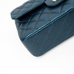 CHANEL Handbag 18S Dark Blue Small Caviar Quilted Classic Double Flap Light Gold Hardware -Knockoff
