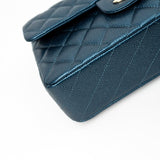 CHANEL Handbag 18S Dark Blue Small Caviar Quilted Classic Double Flap Light Gold Hardware -Knockoff
