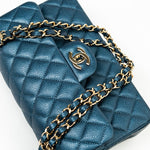 CHANEL Handbag 18S Dark Blue Small Caviar Quilted Classic Double Flap Light Gold Hardware -Knockoff
