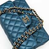 CHANEL Handbag 18S Dark Blue Small Caviar Quilted Classic Double Flap Light Gold Hardware -Knockoff
