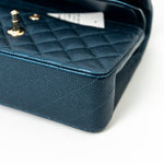 CHANEL Handbag 18S Dark Blue Small Caviar Quilted Classic Double Flap Light Gold Hardware -Knockoff
