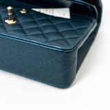 CHANEL Handbag 18S Dark Blue Small Caviar Quilted Classic Double Flap Light Gold Hardware -Knockoff
