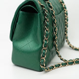 CHANEL Handbag 18S Emerald Green Caviar Quilted Classic Flap Jumbo Light Gold Hardware -Knockoff
