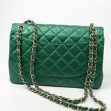 CHANEL Handbag 18S Emerald Green Caviar Quilted Classic Flap Jumbo Light Gold Hardware -Knockoff
